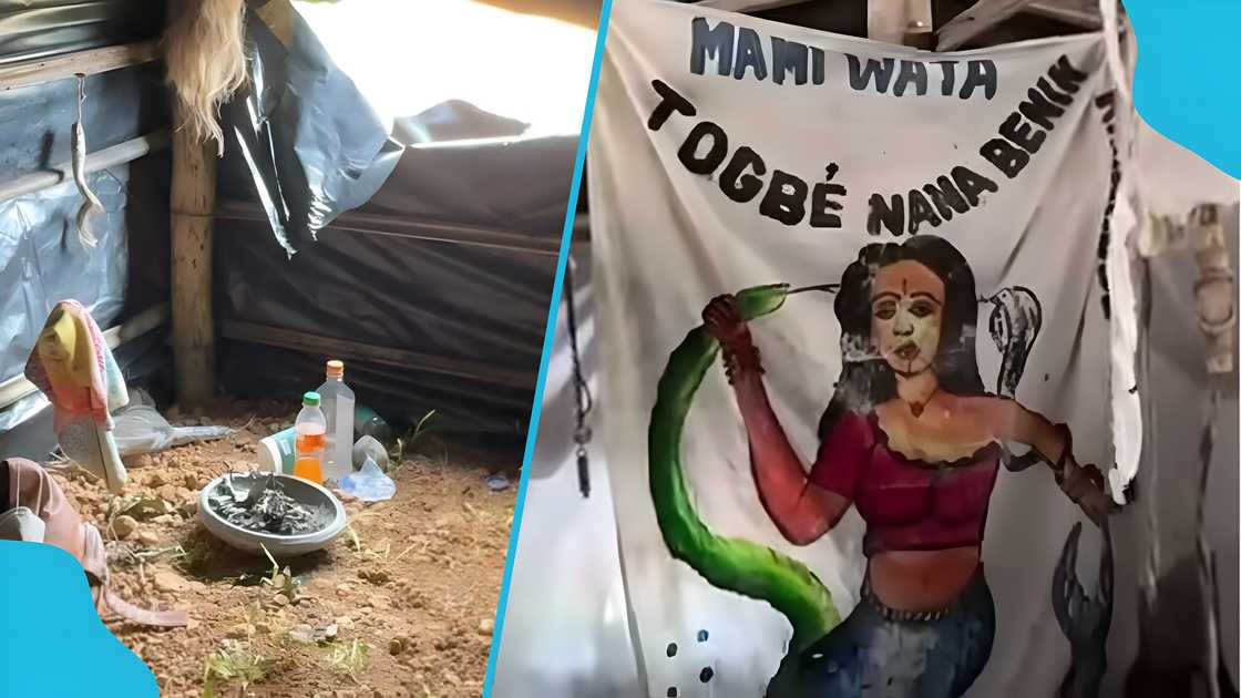 FETISH PRIEST FLEES AS ANTI-GALAMSEY TASKFORCE RAIDS SHRINE ALONG RIVER ANKOBRA
